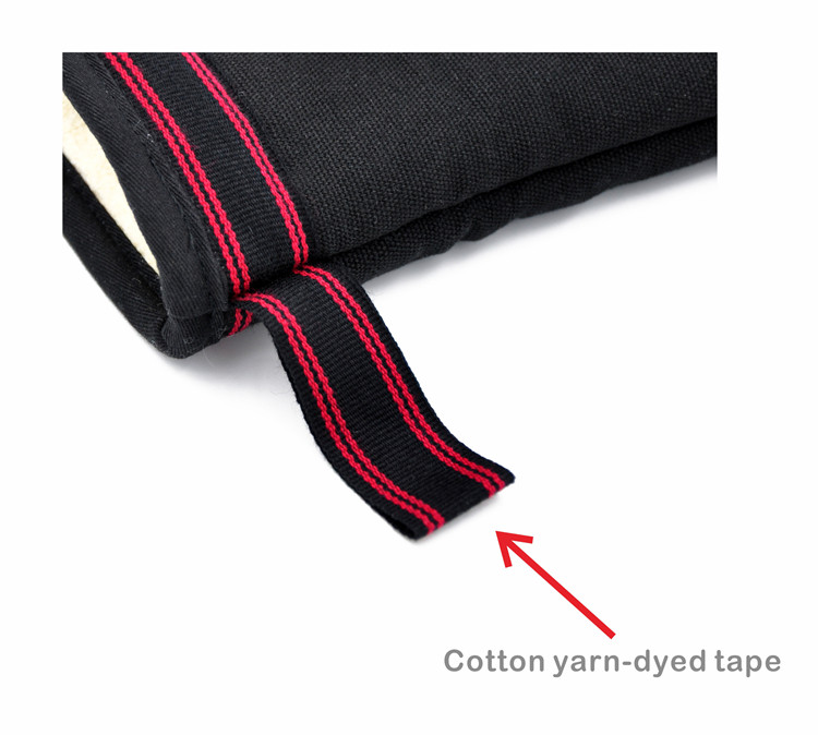 Oven mitts with leather